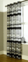 View Item Como Eyelet Contemporary Voile Panel (Black/Silver)
